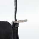 FENDI Mamma Baguette Hand Bag Cotton jersey Black Silver Auth am11937A-10
