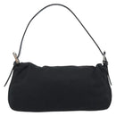 FENDI Mamma Baguette Hand Bag Cotton jersey Black Silver Auth am11937A-2