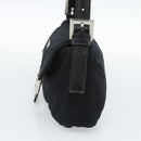 FENDI Mamma Baguette Hand Bag Cotton jersey Black Silver Auth am11937A-4