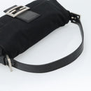 FENDI Mamma Baguette Hand Bag Cotton jersey Black Silver Auth am11937A-7