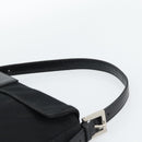 FENDI Mamma Baguette Hand Bag Cotton jersey Black Silver Auth am11937A-8