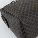 CELINE Macadam Canvas Boston Bag PVC Leather Black Gold Auth am11938V-14