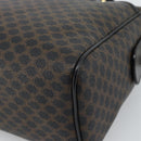 CELINE Macadam Canvas Boston Bag PVC Leather Black Gold Auth am11938V-15