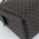 CELINE Macadam Canvas Boston Bag PVC Leather Black Gold Auth am11938V-16
