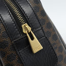 CELINE Macadam Canvas Boston Bag PVC Leather Black Gold Auth am11938V-10