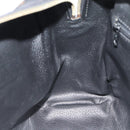 CELINE Macadam Canvas Boston Bag PVC Leather Black Gold Auth am11938V-19