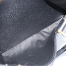 CELINE Macadam Canvas Boston Bag PVC Leather Black Gold Auth am11938V-23