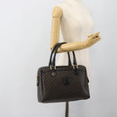 CELINE Macadam Canvas Boston Bag PVC Leather Black Gold Auth am11938V-24
