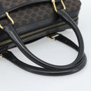 CELINE Macadam Canvas Boston Bag PVC Leather Black Gold Auth am11938V-7