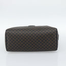 CELINE Macadam Canvas Boston Bag PVC Leather Black Gold Auth am11938V-5