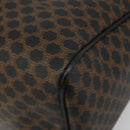 CELINE Macadam Canvas Boston Bag PVC Leather Black Gold Auth am11939V-10