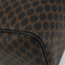 CELINE Macadam Canvas Boston Bag PVC Leather Black Gold Auth am11939V-11