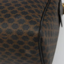 CELINE Macadam Canvas Boston Bag PVC Leather Black Gold Auth am11939V-12