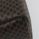 CELINE Macadam Canvas Boston Bag PVC Leather Black Gold Auth am11939V-13