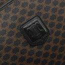 CELINE Macadam Canvas Boston Bag PVC Leather Black Gold Auth am11939V-15
