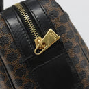 CELINE Macadam Canvas Boston Bag PVC Leather Black Gold Auth am11939V-16