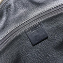 CELINE Macadam Canvas Boston Bag PVC Leather Black Gold Auth am11939V-17