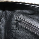 CELINE Macadam Canvas Boston Bag PVC Leather Black Gold Auth am11939V-21