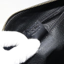 CELINE Macadam Canvas Boston Bag PVC Leather Black Gold Auth am11939V-23