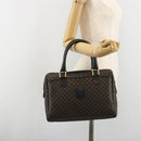 CELINE Macadam Canvas Boston Bag PVC Leather Black Gold Auth am11939V-24