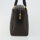CELINE Macadam Canvas Boston Bag PVC Leather Black Gold Auth am11939V-4