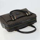 CELINE Macadam Canvas Boston Bag PVC Leather Black Gold Auth am11939V-6