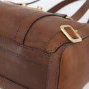 PRADA Ready Lock Tote Bag Leather Brown Gold Auth am11940V-8