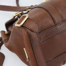 PRADA Ready Lock Tote Bag Leather Brown Gold Auth am11940V-15