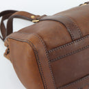 PRADA Ready Lock Tote Bag Leather Brown Gold Auth am11940V-17