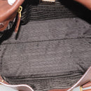 PRADA Ready Lock Tote Bag Leather Brown Gold Auth am11940V-10