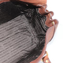 PRADA Ready Lock Tote Bag Leather Brown Gold Auth am11940V-21