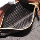 PRADA Ready Lock Tote Bag Leather Brown Gold Auth am11940V-24