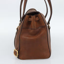 PRADA Ready Lock Tote Bag Leather Brown Gold Auth am11940V-4