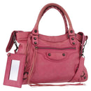BALENCIAGA The Town Hand Bag Leather 2way Pink 240579 Auth am11942V-1