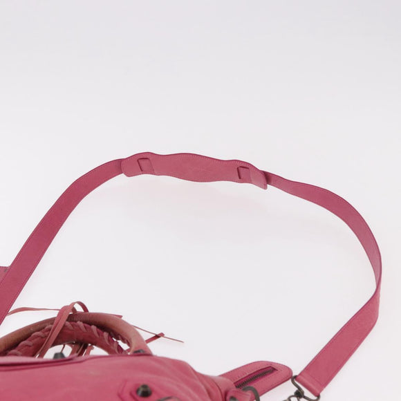 BALENCIAGA The Town Hand Bag Leather 2way Pink 240579 Auth am11942V