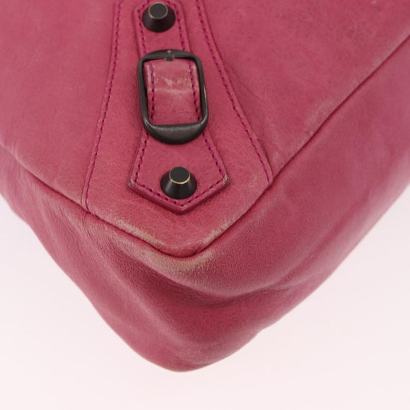 BALENCIAGA The Town Hand Bag Leather 2way Pink 240579 Auth am11942V