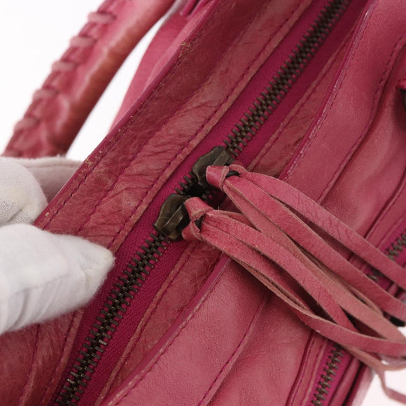 BALENCIAGA The Town Hand Bag Leather 2way Pink 240579 Auth am11942V