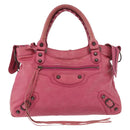 BALENCIAGA The Town Hand Bag Leather 2way Pink 240579 Auth am11942V-13