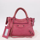 BALENCIAGA The Town Hand Bag Leather 2way Pink 240579 Auth am11942V-12