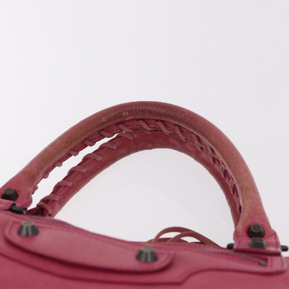 BALENCIAGA The Town Hand Bag Leather 2way Pink 240579 Auth am11942V