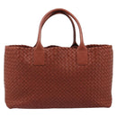 BOTTEGA VENETA INTRECCIATO Cabas MM Tote Bag Leather Brown 115664 Auth am11943SM-2