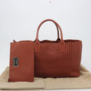 BOTTEGA VENETA INTRECCIATO Cabas MM Tote Bag Leather Brown 115664 Auth am11943SM-25