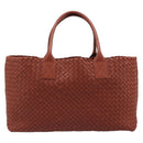 BOTTEGA VENETA INTRECCIATO Cabas MM Tote Bag Leather Brown 115664 Auth am11943SM-3