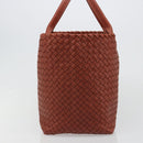 BOTTEGA VENETA INTRECCIATO Cabas MM Tote Bag Leather Brown 115664 Auth am11943SM-4
