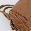 Chloe Paddington Hand Bag Leather Brown Gold Silver Auth am11945V-11