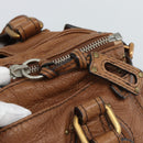 Chloe Paddington Hand Bag Leather Brown Gold Silver Auth am11945V-16