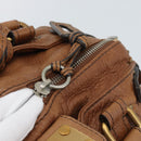 Chloe Paddington Hand Bag Leather Brown Gold Silver Auth am11945V-17