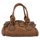 Chloe Paddington Hand Bag Leather Brown Gold Silver Auth am11945V-2