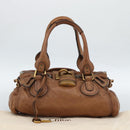 Chloe Paddington Hand Bag Leather Brown Gold Silver Auth am11945V-29