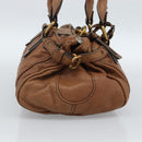 Chloe Paddington Hand Bag Leather Brown Gold Silver Auth am11945V-4